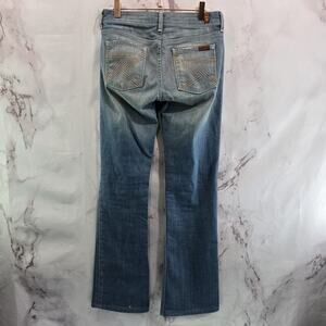 7 For All Mankind Jeans Womens 26 Y2K Light Wash Mid Rise Boot Denim Vintage